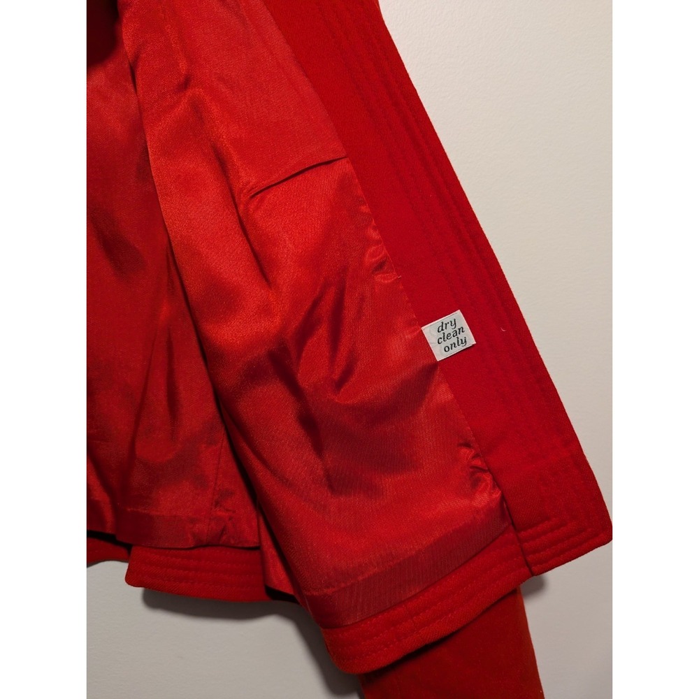 Vintage Pendleton Red 100% Wool Open Cropped Jacket Blazer Size XS Petite USA - Picture 2 of 8
